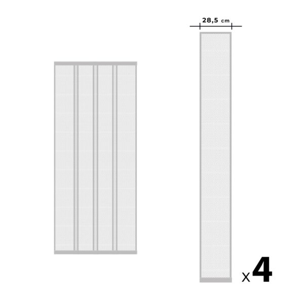 Szúnyogháló függöny ajtóra - 4 db szalag - max. 100 x 220 cm - fehér