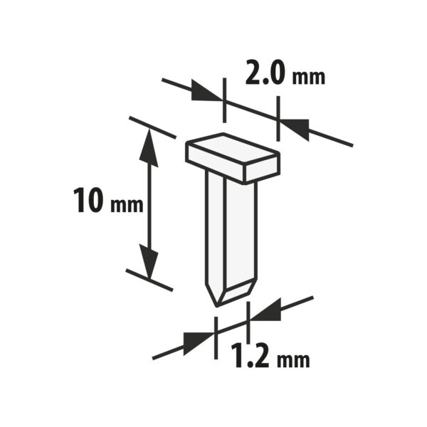 Tűzőkapocs - 1,2 x 2 x 10 mm - 2000 db - Image 2