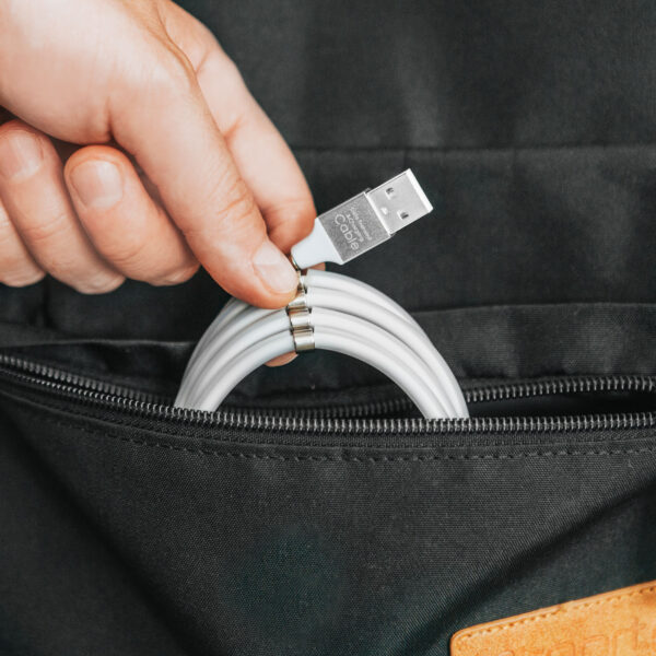 Mágneses adatkábel - MicroUSB - 2A - fehér - Image 2