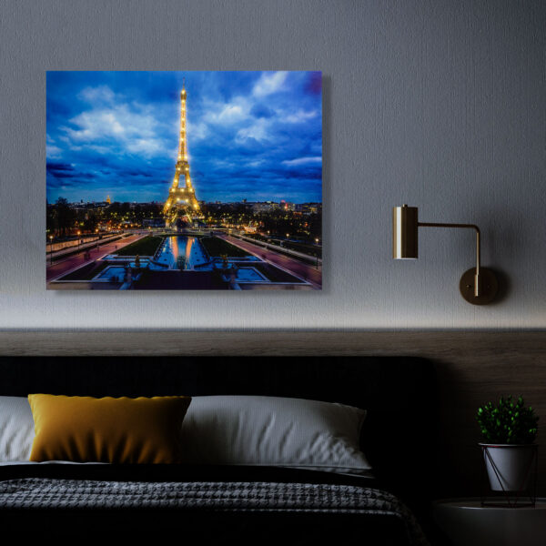 LED-es fali hangulatkép - "Eiffel torony" -  2 x AA, 38 x 48 cm - Image 2