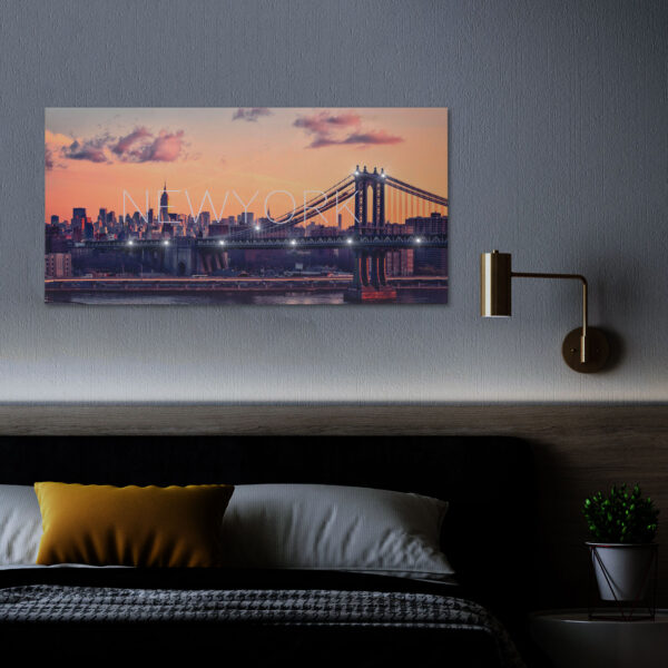 LED-es fali hangulatkép - "New York" -  2 x AA, 38 x 78 cm - Image 2