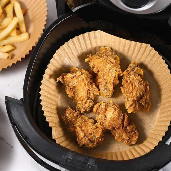 Air fryer sütőpapír - olaj nélküli sütőhöz - kör - 23 cm - 50 db / csomag - Image 2